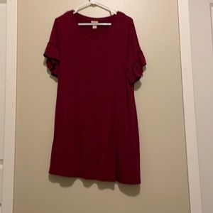 Burgundy Shift Target Dress